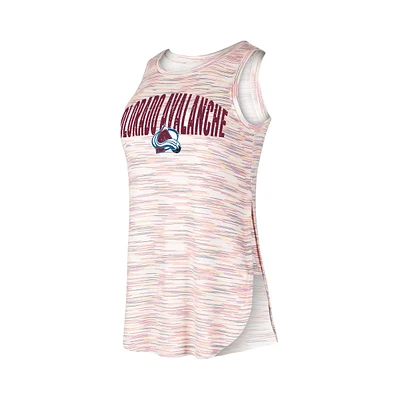 Débardeur tri-mélange multicolore Colorado Avalanche Sunray de Concepts Sport pour femme