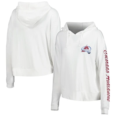 T-shirt à capuche manches longues Concepts Sport Cream Colorado Avalanche Accord Hacci pour femmes