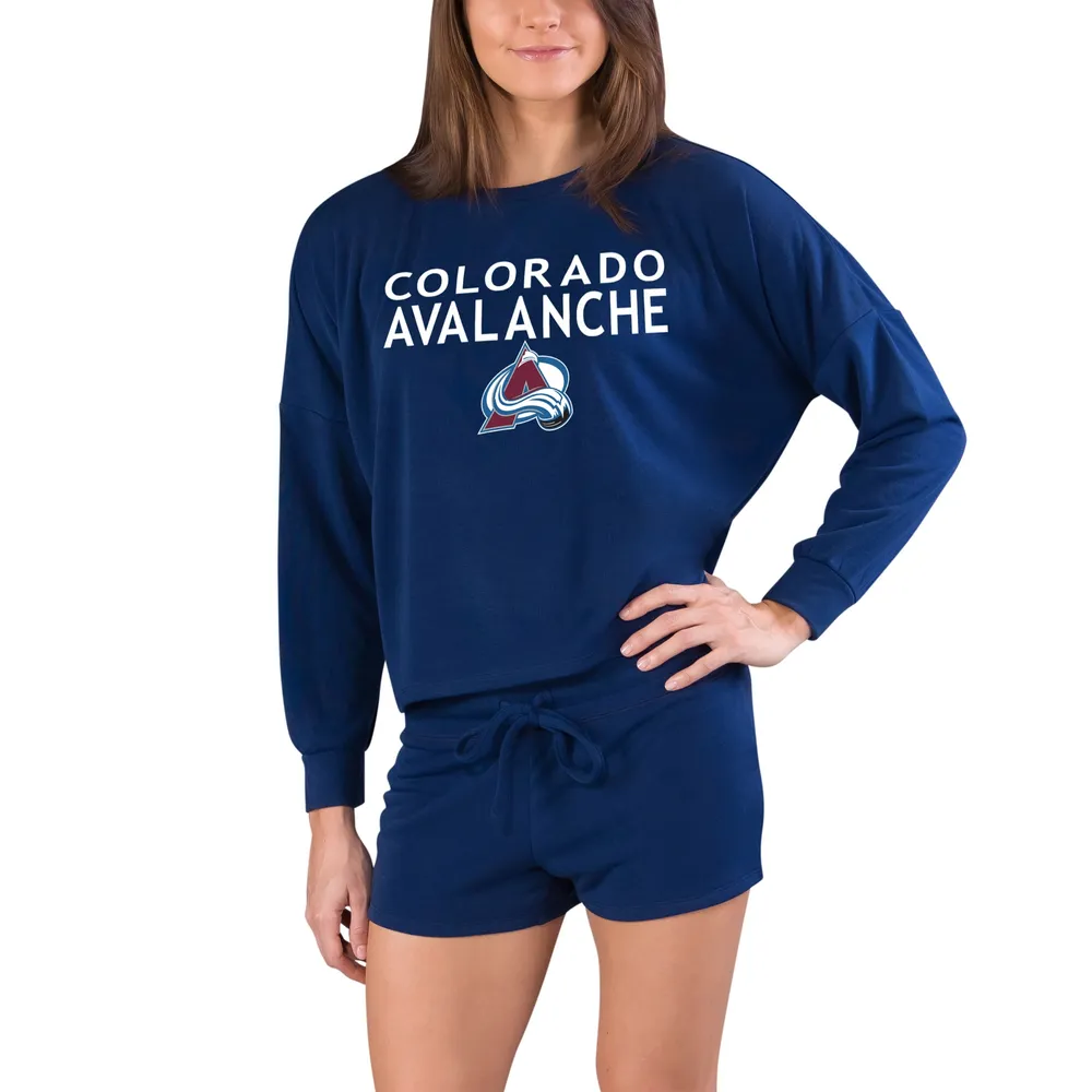 Lids Colorado Avalanche Concepts Sport Women's Gather Long Sleeve Top &  Shorts Set - Navy