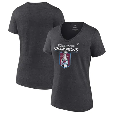Colorado Avalanche Fanatics Branded Women's 2022 Stanley Cup Champions Plus Locker Room T-Shirt - Heathered Charcoal