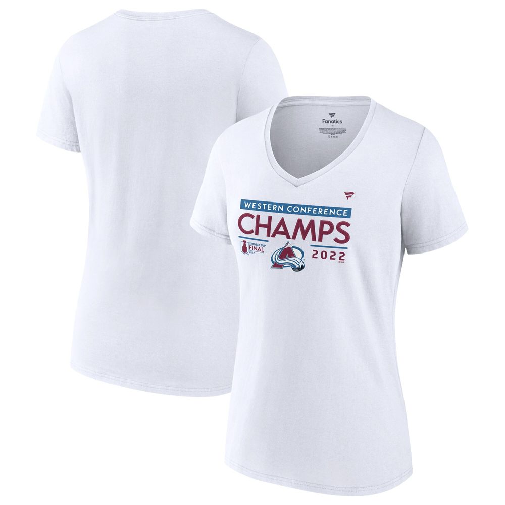 Fanatics Branded Women's Fanatics Branded White Colorado Avalanche 2022  Western Conference Champions Plus Locker Room V-Neck T-Shirt