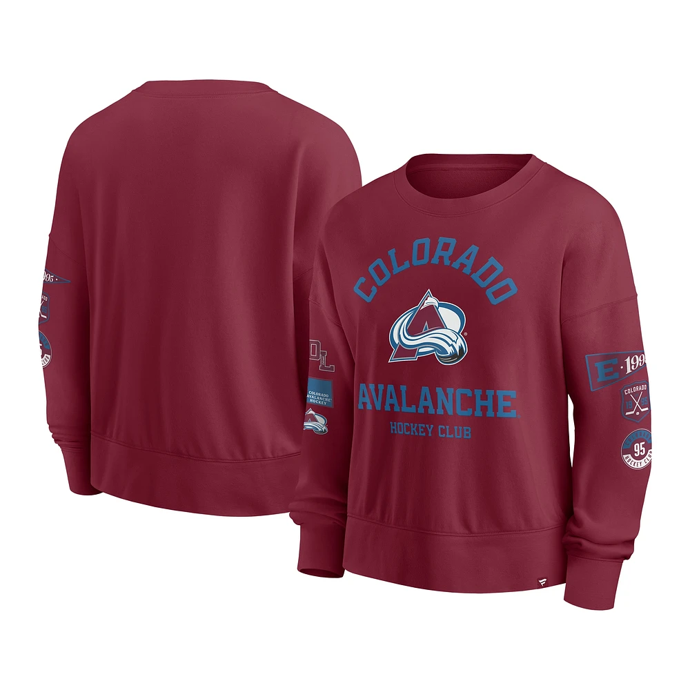 Women's Fanatics Burgundy Colorado Avalanche Go Team Pullover Sweatshirt