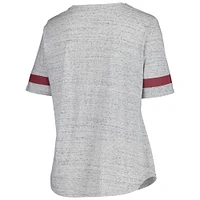 Women's Fanatics Heather Gray Colorado Avalanche Plus Lace-Up  T-Shirt