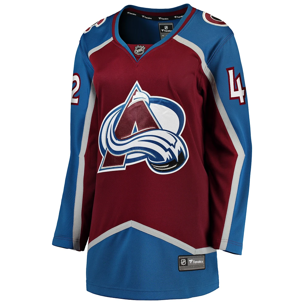 Fanatics pour femmes Josh Manson Bourgogne Colorado Avalanche Home Breakaway Player - Maillot