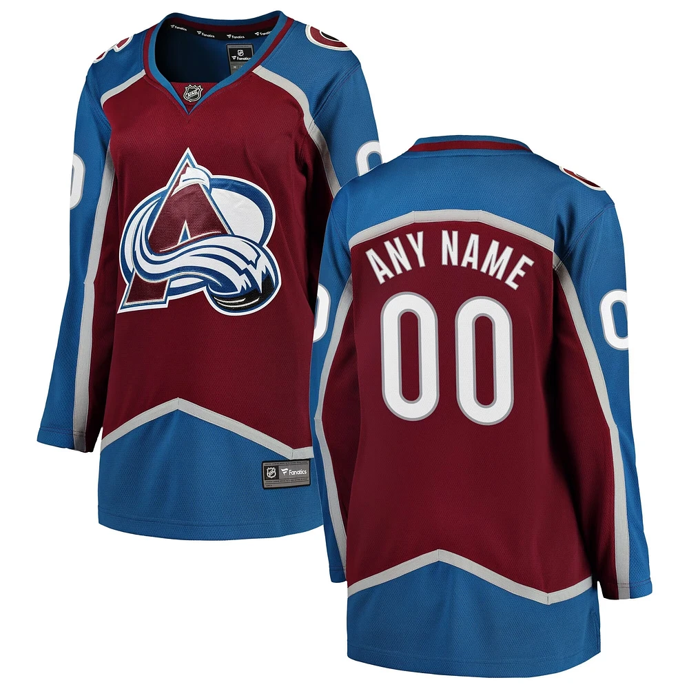 Women's Fanatics Maroon Colorado Avalanche Breakaway - Custom Jersey