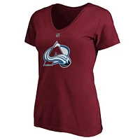 Women's Fanatics Nathan MacKinnon Burgundy Colorado Avalanche Plus Name & Number V-Neck T-Shirt