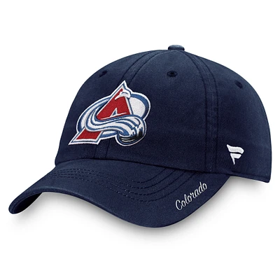 Casquette ajustable pour femme Fanatics Navy Colorado Avalanche Core Logo