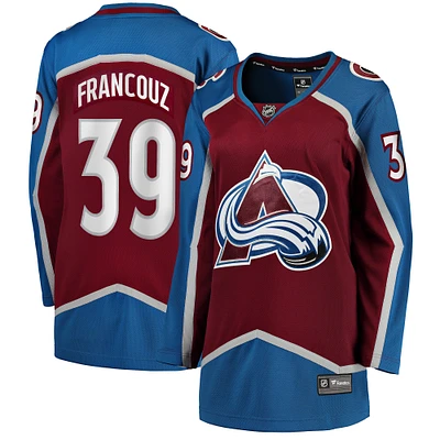 Maillot de joueur échappé à domicile Fanatics Pavel Francouz pour femmes, bordeaux, Colorado Avalanche