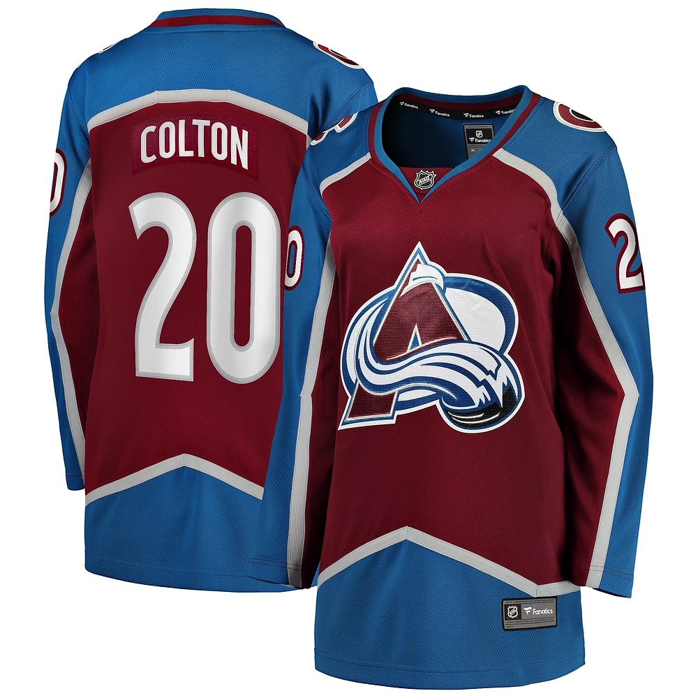 Maillot de joueur échappé à domicile Fanatics Ross Colton Maroon Colorado Avalanche pour femmes