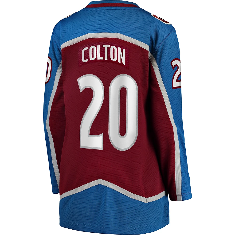 Maillot de joueur échappé à domicile Fanatics Ross Colton Maroon Colorado Avalanche pour femmes