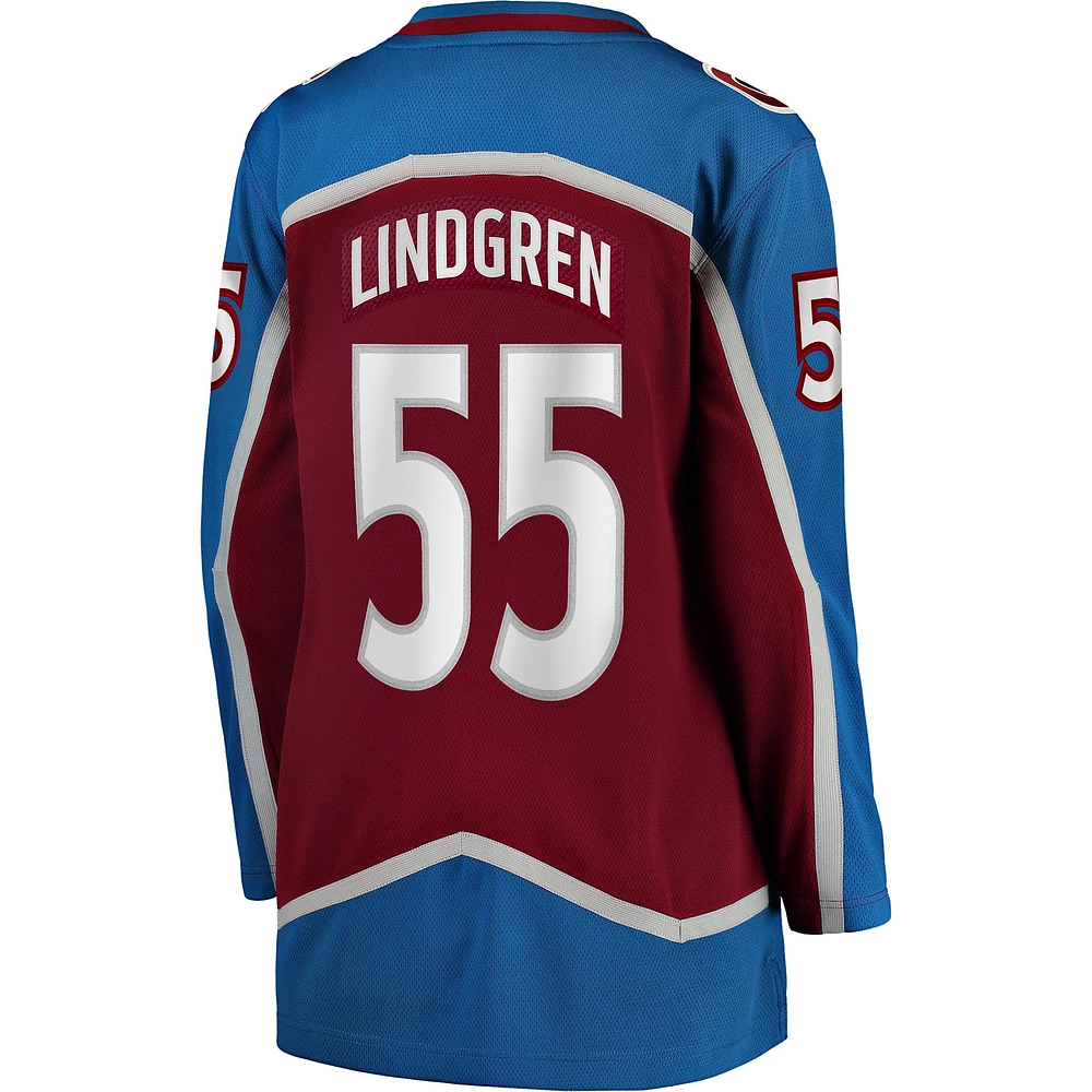 Women's Fanatics Ryan Lindgren Burgundy Colorado Avalanche Home Breakaway Player Jersey