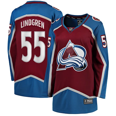 Women's Fanatics Ryan Lindgren Burgundy Colorado Avalanche Home Breakaway Player Jersey