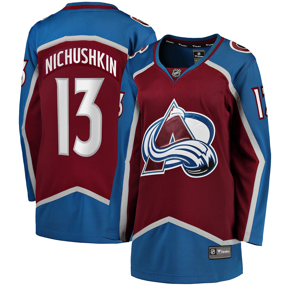 Fanatics pour femmes Valeri Nichushkin Bourgogne Colorado Avalanche Home Breakaway Player Maillot