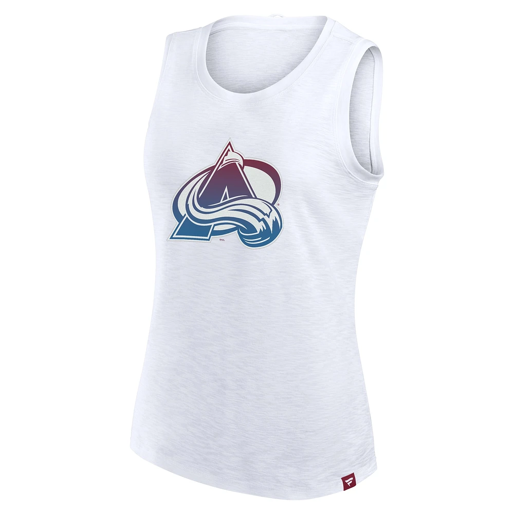 Women's Fanatics White Colorado Avalanche Slub Tank Top