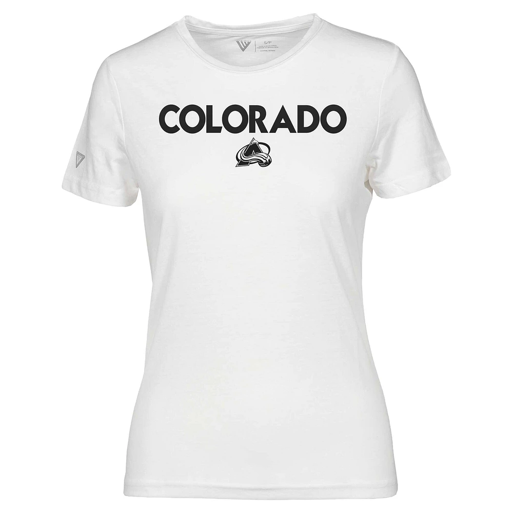 T-shirt Maddox City Capsule blanc Colorado Avalanche pour femme Levelwear