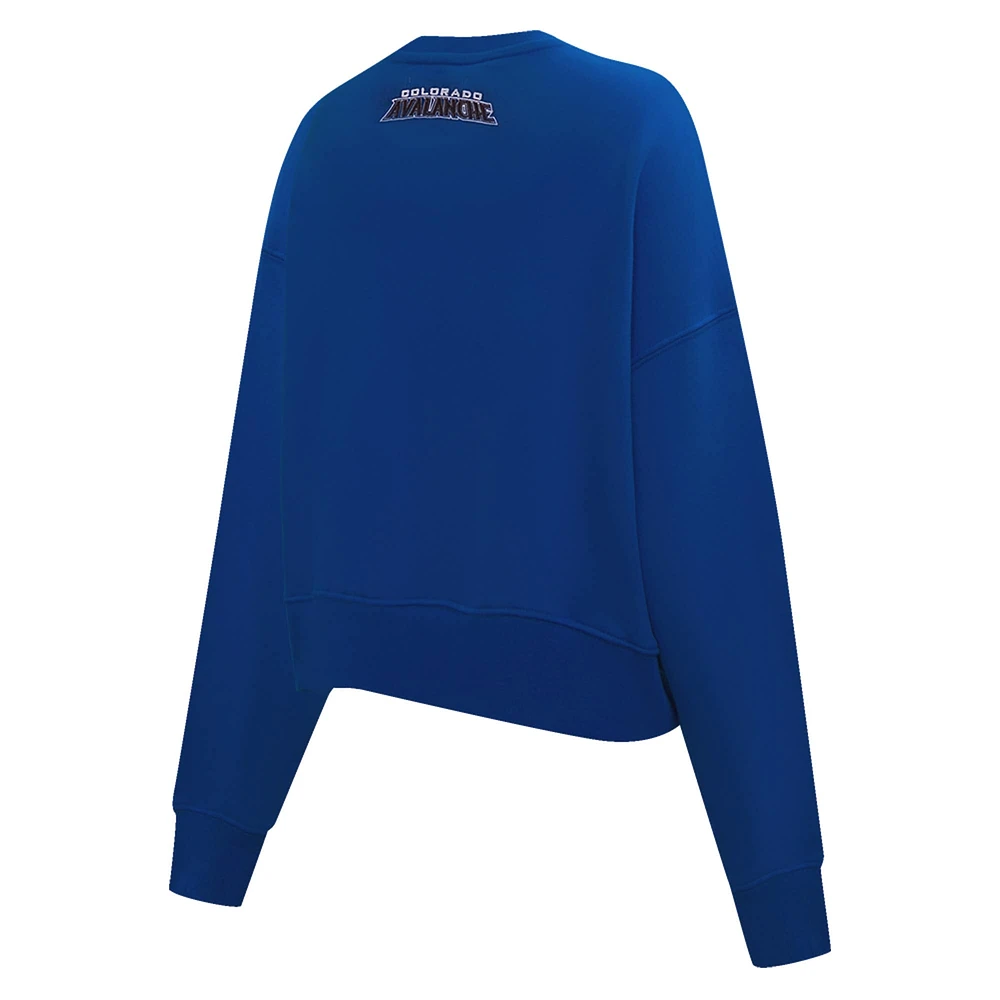 Women's Pro Standard  Blue Colorado Avalanche Area Code Cropped Pullover Sweatshirt