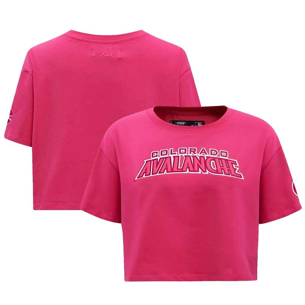 T-shirt carré court Pro Standard Colorado Avalanche triple rose pour femmes