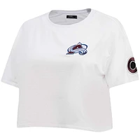 Women's Pro Standard White Colorado Avalanche Classic Boxy Cropped T-Shirt