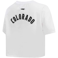 Women's Pro Standard White Colorado Avalanche Classic Boxy Cropped T-Shirt