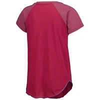 Women's Starter Burgundy Colorado Avalanche Grand Slam Raglan Notch Neck T-Shirt