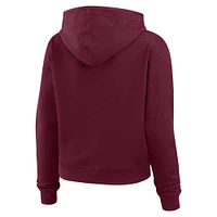 Women's WEAR by Erin Andrews  Burgundy Colorado Avalanche Waffle-Knit Pullover Hoodie