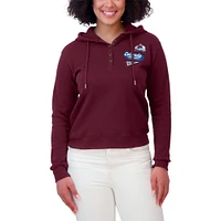 Women's WEAR by Erin Andrews  Burgundy Colorado Avalanche Waffle-Knit Pullover Hoodie