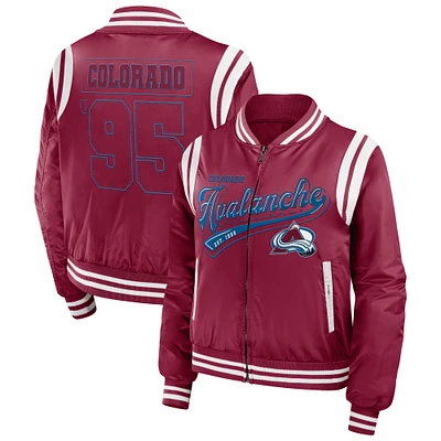 Blouson aviateur entièrement zippé WEAR by Erin Andrews Garnet Colorado Avalanche Baller pour femme