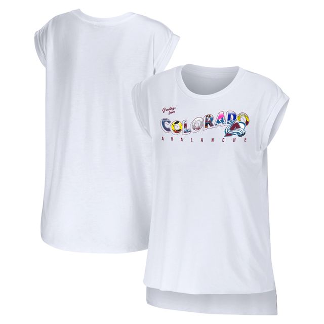 WEAR by Erin Andrews T-shirt blanc pour femmes, Avalanche du Colorado, salutations de Muscle