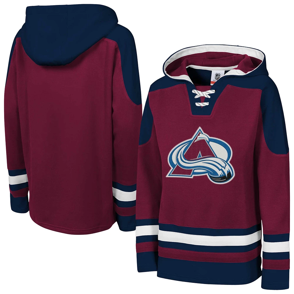 Youth Burgundy Colorado Avalanche Ageless Must Have Home V-Neck Pullover Hoodie