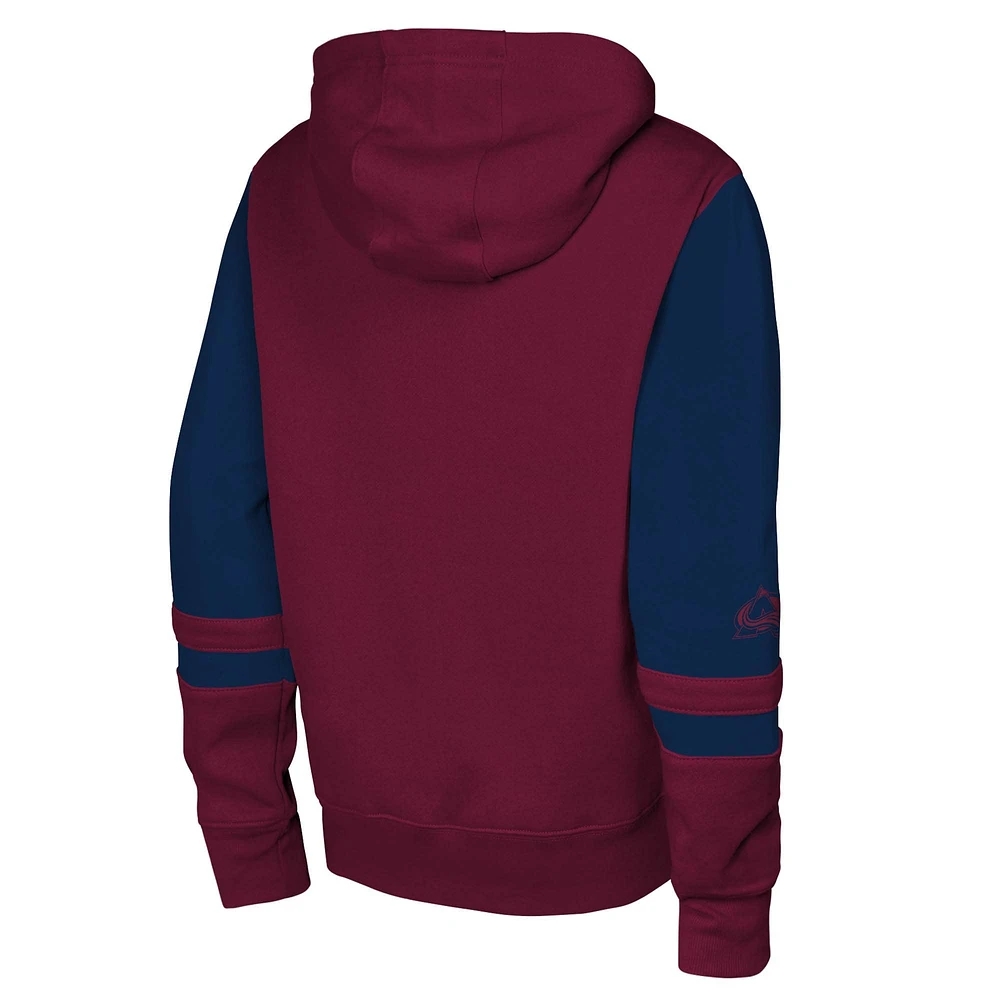 Youth Burgundy Colorado Avalanche Face Off Full-Zip Hoodie