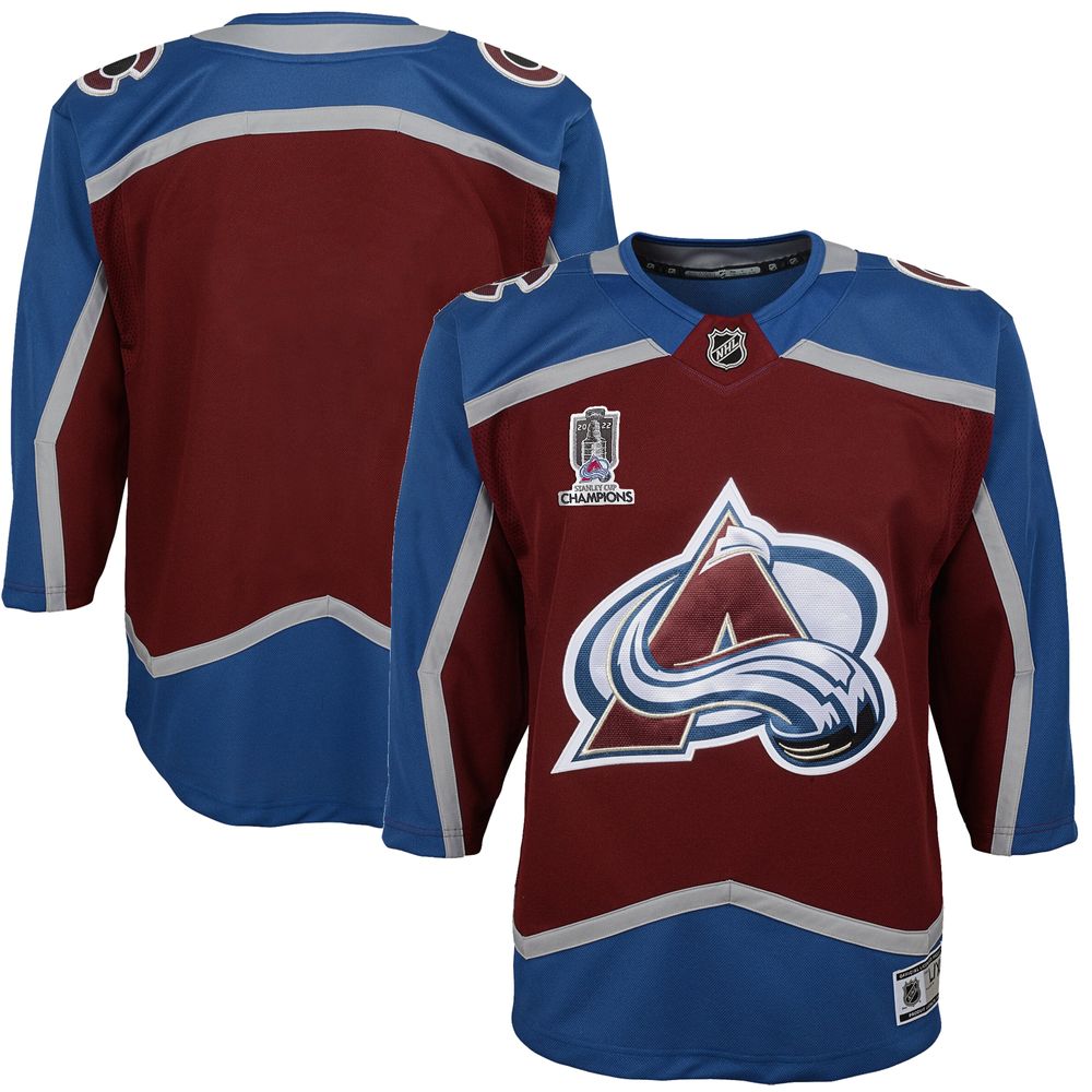 Youth Burgundy Colorado Avalanche Home 2022 Stanley Cup Champions Premier Jersey