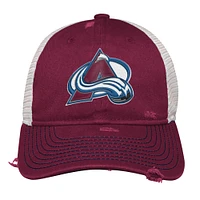 Youth Burgundy Colorado Avalanche Slouch Trucker Adjustable Hat