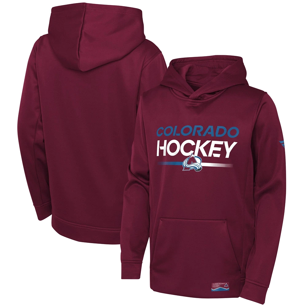 Youth Fanatics Burgundy Colorado Avalanche Authentic Pro Pullover Hoodie