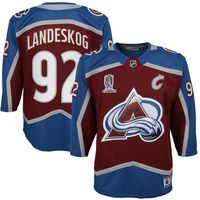 Youth Gabriel Landeskog Burgundy Colorado Avalanche Home 2022 Stanley Cup Champions Premier Player Jersey