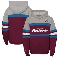 Youth Mitchell & Ness Burgundy Colorado Avalanche Head Coach Pullover Hoodie