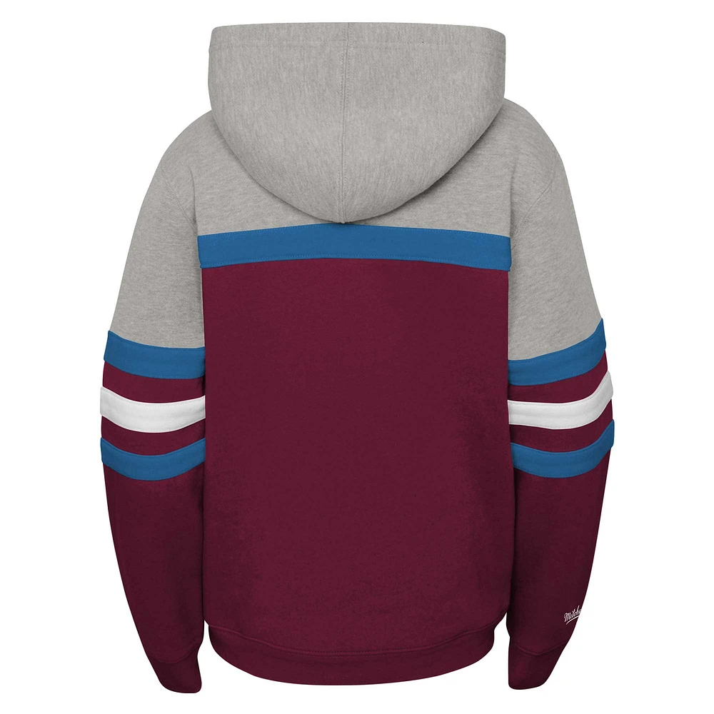 Youth Mitchell & Ness Burgundy Colorado Avalanche Head Coach Pullover Hoodie