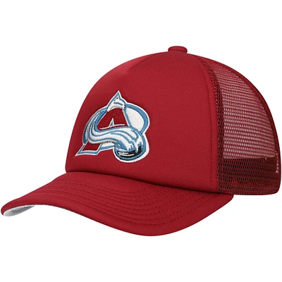 Casquette ajustable pour jeunes Mitchell & Ness Colorado Avalanche Core Trucker bordeaux