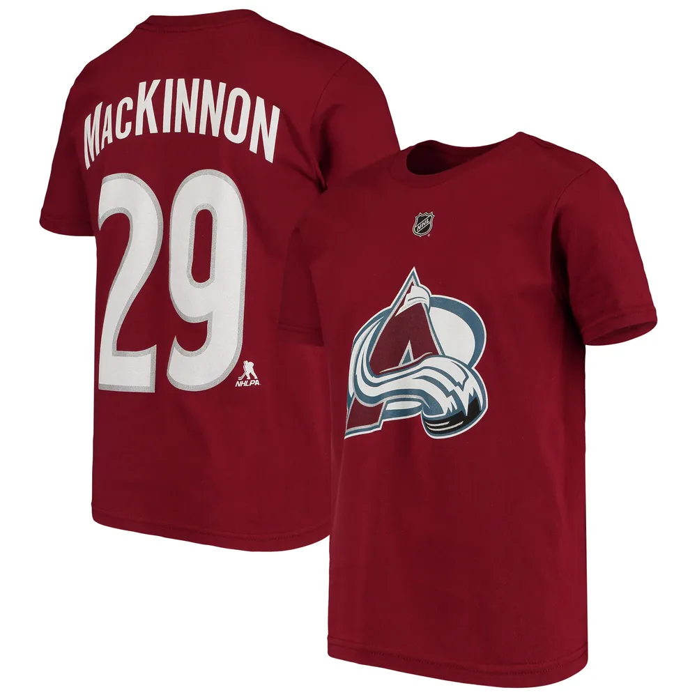 Colorado Avalanche No29 Nathan MacKinnon Burgundy Home USA Flag Stitched Youth Jersey