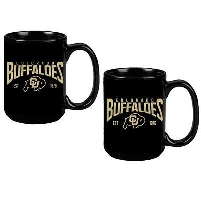 Lot de deux tasses en céramique de 15 oz des Colorado Buffaloes