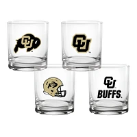 Lot de 4 verres à whisky de collection Colorado Buffaloes de 14 oz