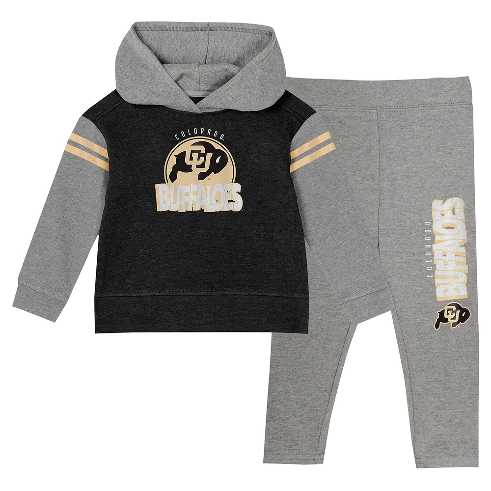 Ensemble sweat à capuche et legging noir Colorado Buffaloes Clubhouse pour bébé fille