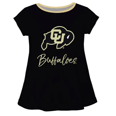 Colorado Buffaloes Vive La Fete Girls Toddler A-Line Top - Black