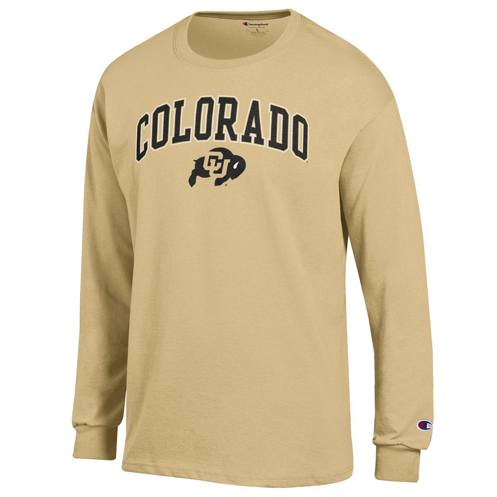 Men's Champion  Gold Colorado Buffaloes Arch Over Logo Long Sleeve T-Shirt