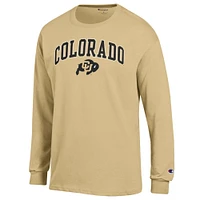 Men's Champion  Gold Colorado Buffaloes Arch Over Logo Long Sleeve T-Shirt