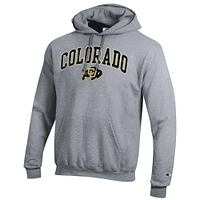 Men's Champion  Heather Gray Colorado Buffaloes Arch Over Logo Pullover Hoodie