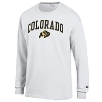 Men's Champion  White Colorado Buffaloes Arch Over Logo Long Sleeve T-Shirt