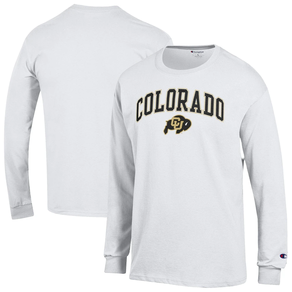 Men's Champion White Colorado Buffaloes Arch Over Logo Long Sleeve T-Shirt