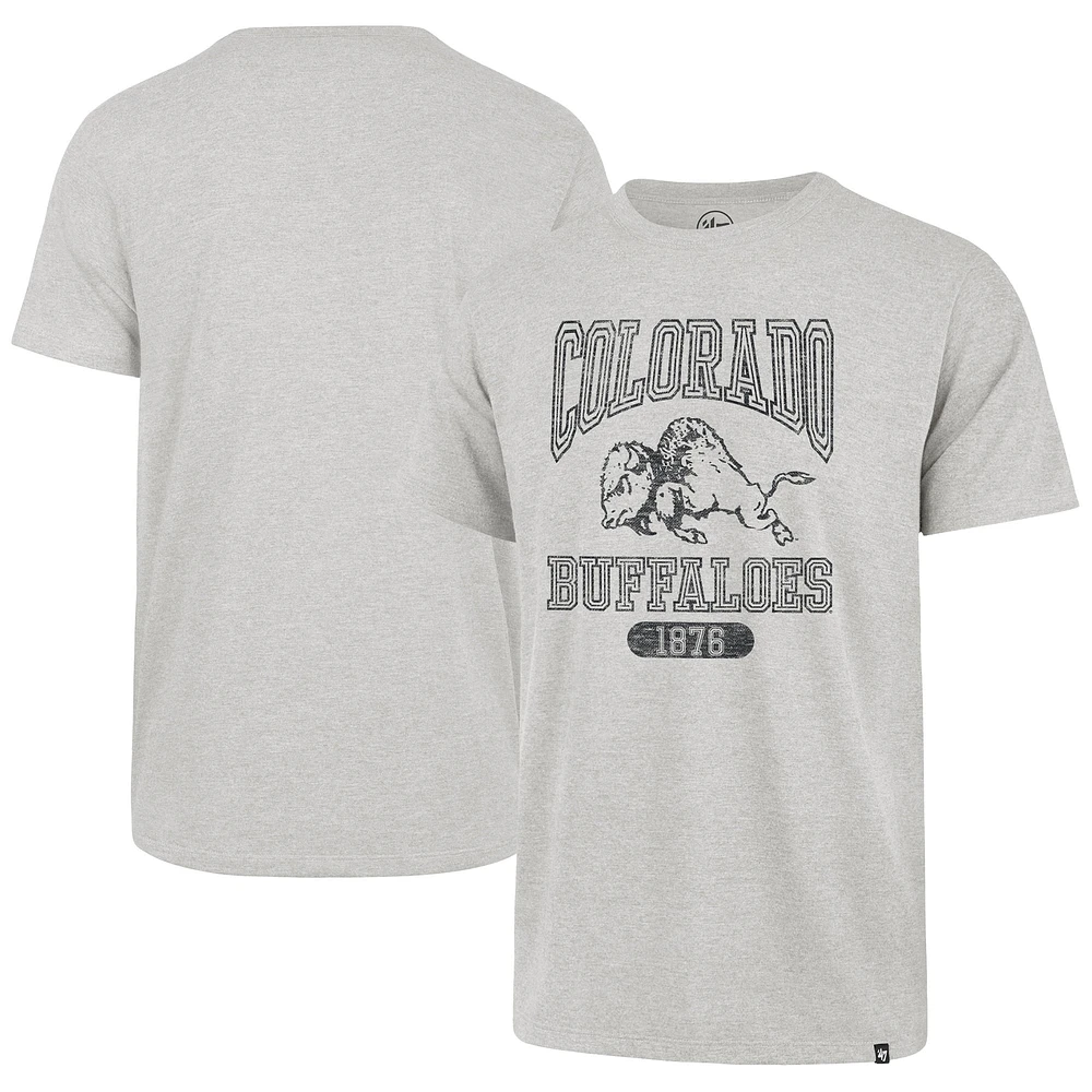 T-shirt '47 Heather Grey Colorado Buffaloes 1876 Line Press Franklin pour hommes