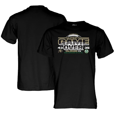 T-shirt bleu 84 noir Colorado Buffaloes contre State Rams 2023 Rocky Mountain Showdown Football Score