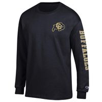 Men's Champion Black Colorado Buffaloes Team Stack Long Sleeve T-Shirt